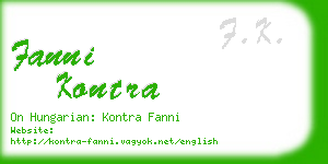 fanni kontra business card